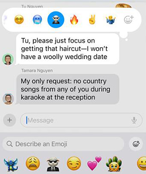 Use Genmoji mientras conversa