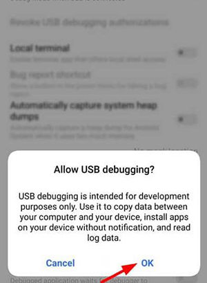 depuración de Vivo USB