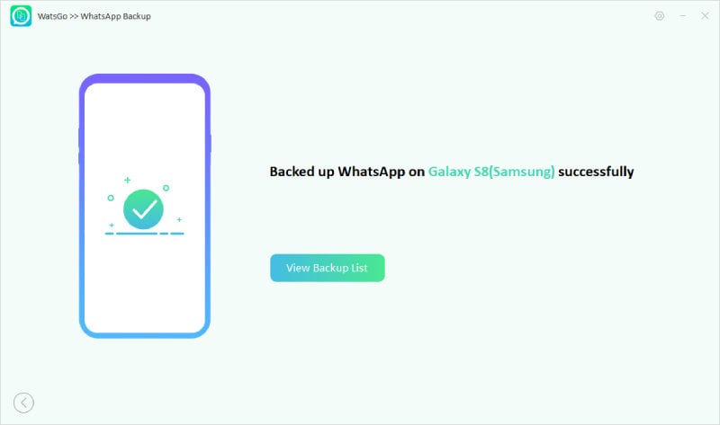 copia de seguridad de WhatsApp Android con éxito