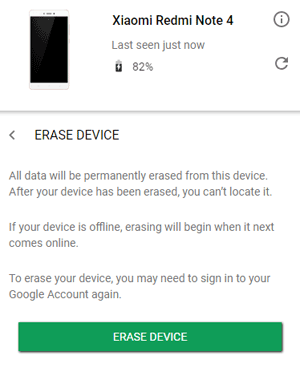Restablecer su teléfono a través de Find My Device