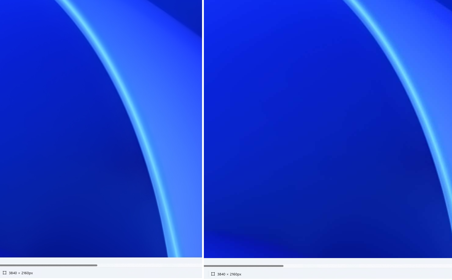 Original vs alto en la compresa de Windows 11