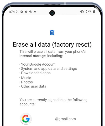 Fábrica Restablecer el teléfono IQOO a través de la configuración